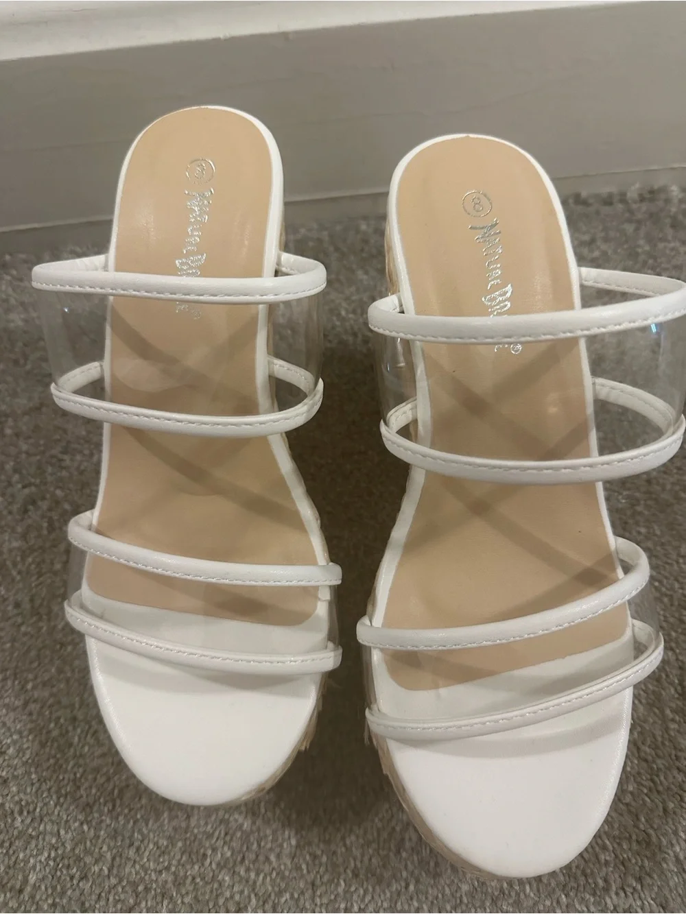 White Strappy Espadrille Platform Sandals